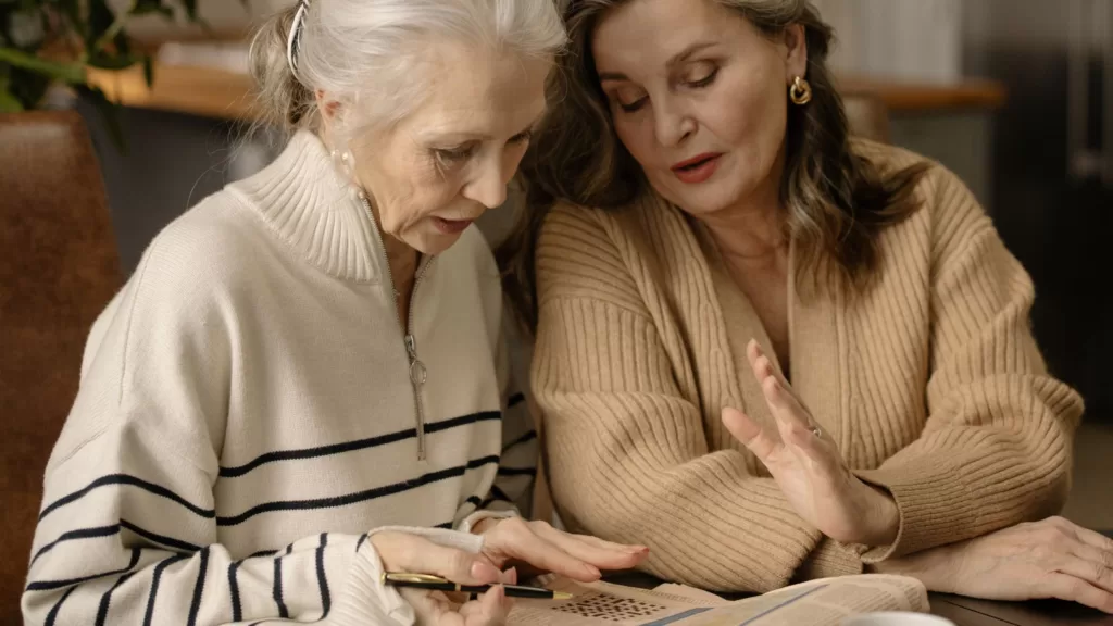 winter home care fun - doing crossword together
